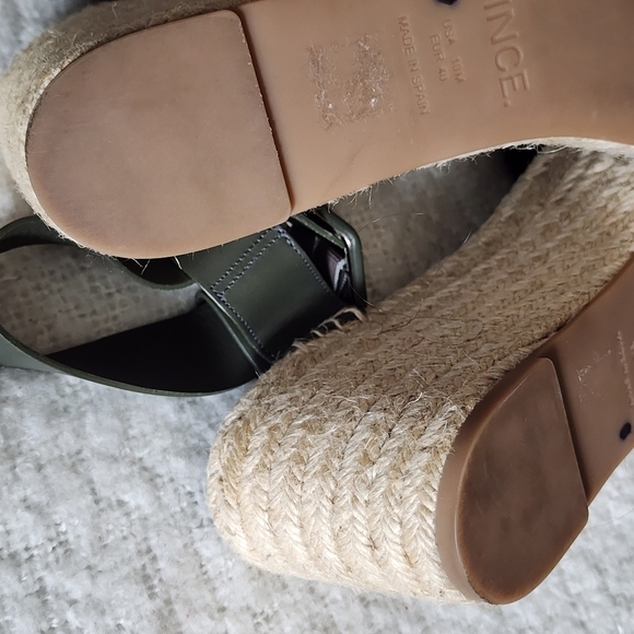 Vince Chunky platform leather espadrille color military green size 10M - Picture 10 of 10